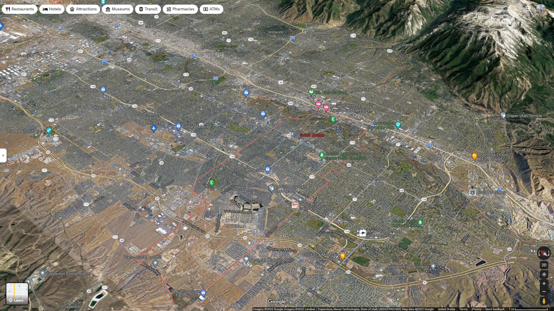 South Jordan Aerial Map Utah